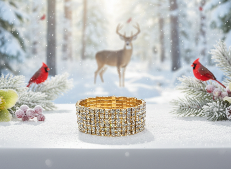 Stunning Gold Rhinestone Bracelet