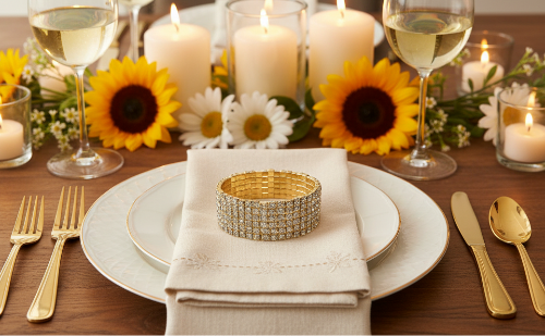 Stunning Gold Rhinestone Bracelet