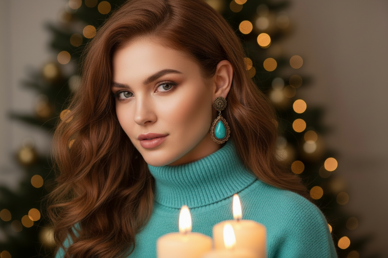 Lovely Copper Tone Teardrop Earrings