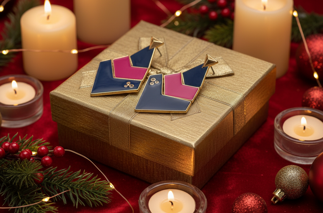 Fantastic Blue and Pink Earrings