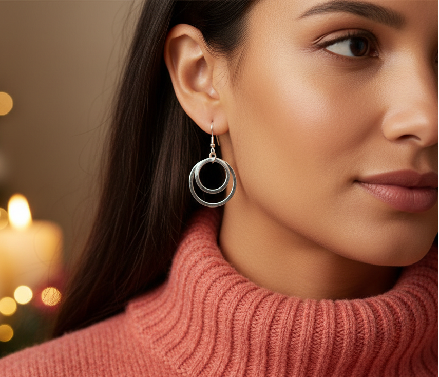 Fantastic Silver Circle Earrings