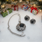 Elegant Black and Silver Necklace Set