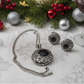 Elegant Black and Silver Necklace Set