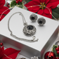 Elegant Black and Silver Necklace Set