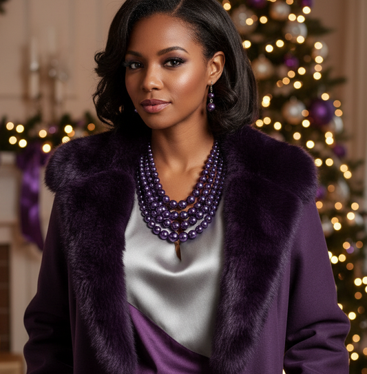 Gorgeous Purple Multi-Strand Necklace Set