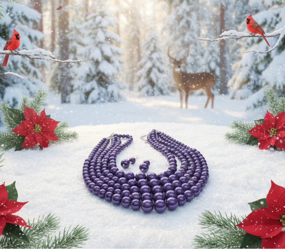 Gorgeous Purple Multi-Strand Necklace Set