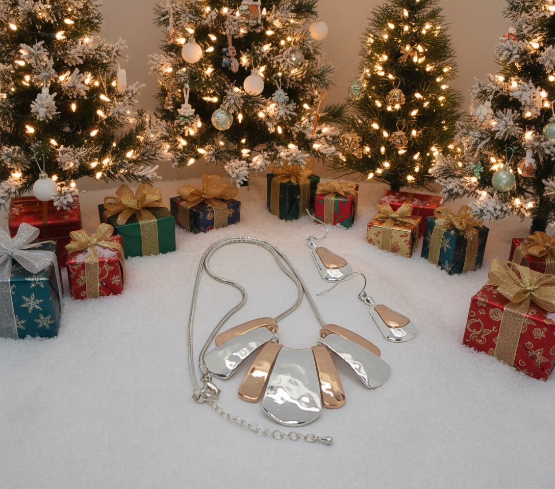 Lovely Metal Fan Necklace Set