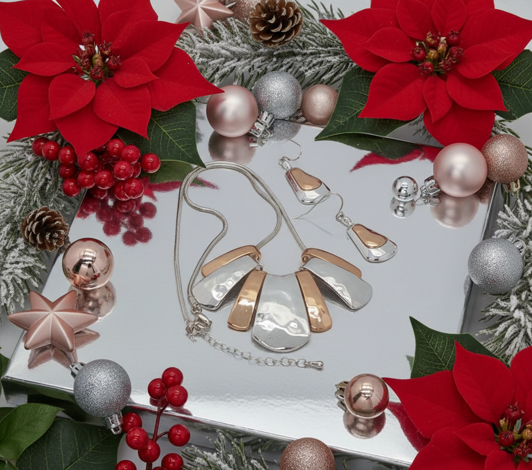 Lovely Metal Fan Necklace Set