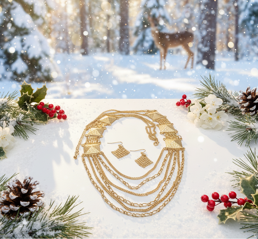 Golden Treasure Necklace Set