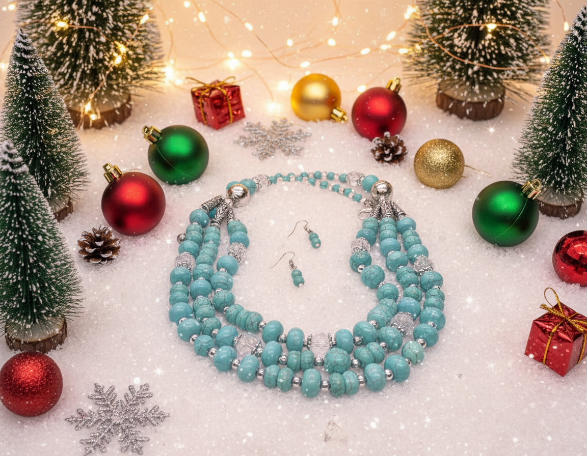 Gorgeous Turquoise and Silver Necklace Set