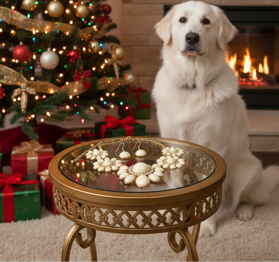 Ivory Flowers Galore Necklace Set