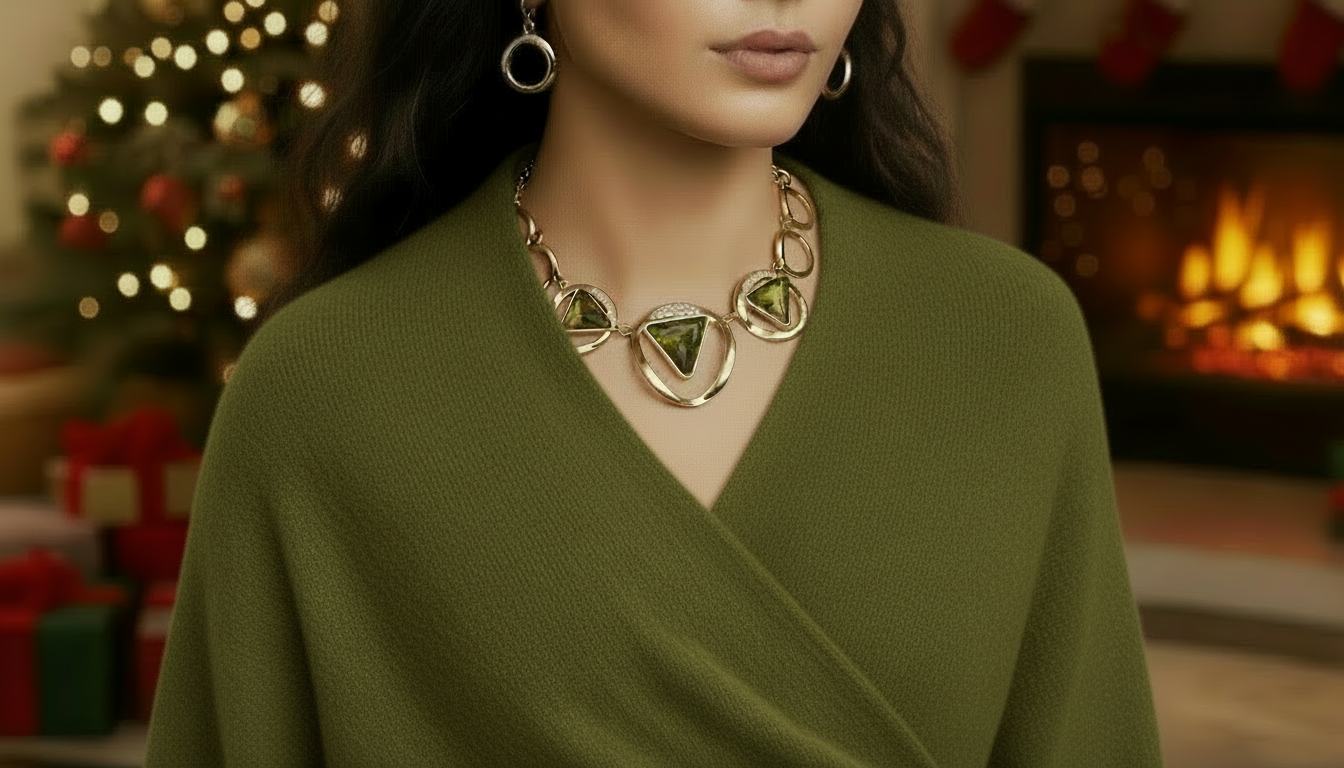 Rings and Triangles Necklace Set