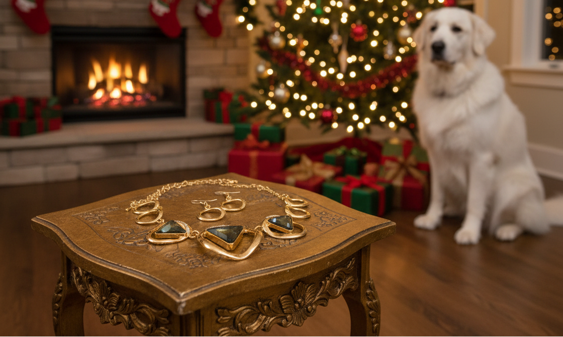 Rings and Triangles Necklace Set