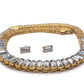 Lovely Rhinestones and Gold Necklace Set