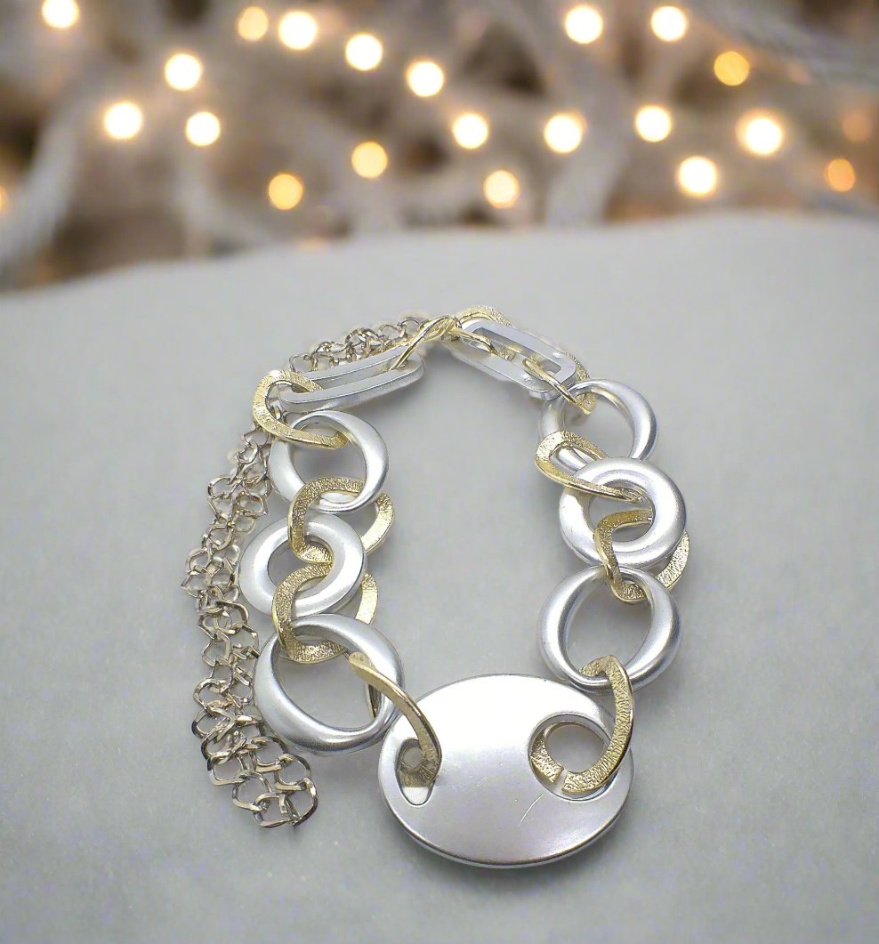 Gold and Silver Chain Look Necklace