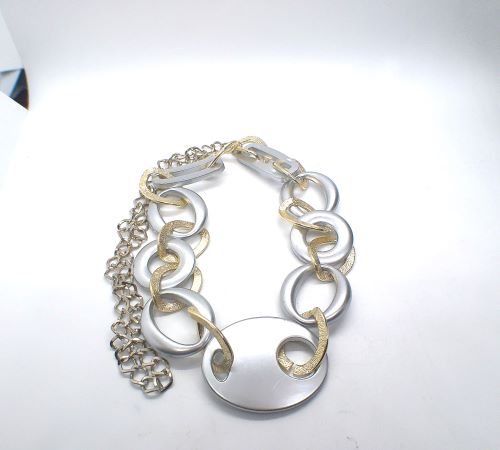 Gold and Silver Chain Look Necklace