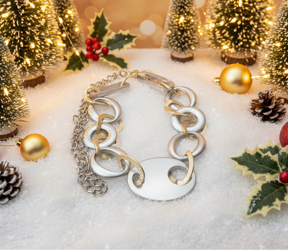 Gold and Silver Chain Look Necklace