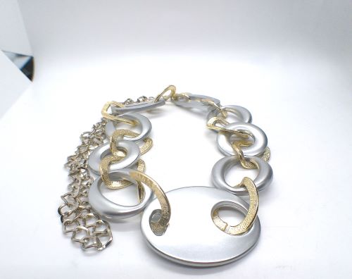 Gold and Silver Chain Look Necklace