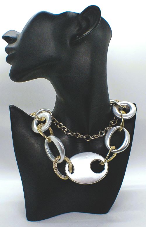 Gold and Silver Chain Look Necklace