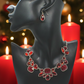 Lovely Red and Silver Necklace Set