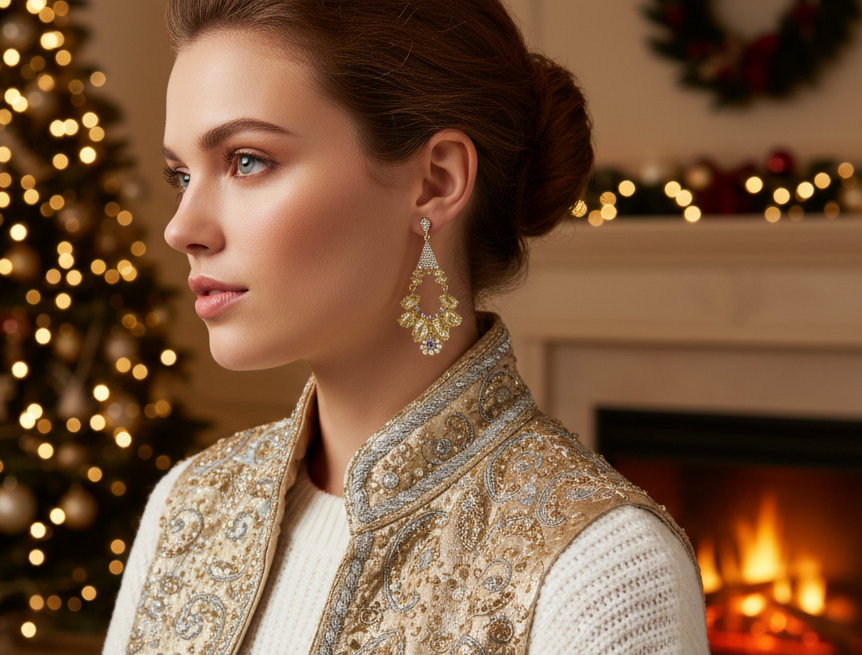 Beautiful Rose Gold Chandelier Earring