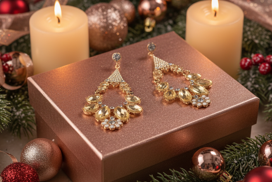Beautiful Rose Gold Chandelier Earring