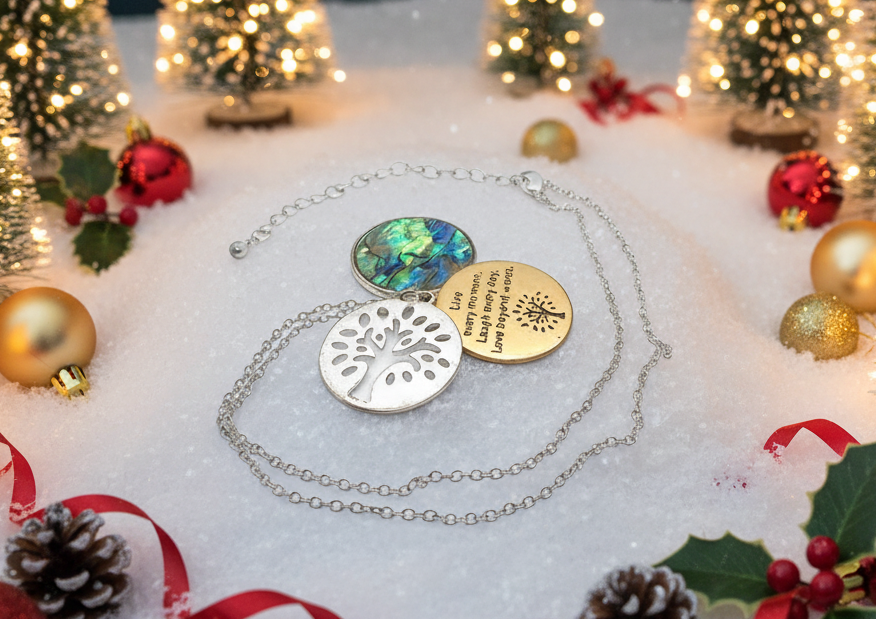 Lovely Triple Circle Abalone Necklace