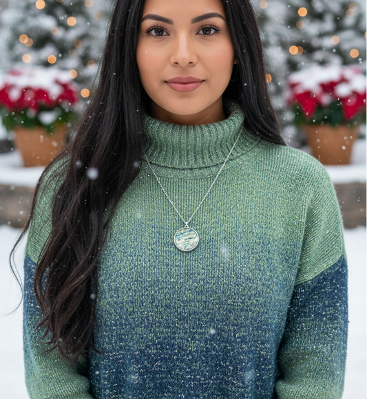 Lovely Triple Circle Abalone Necklace