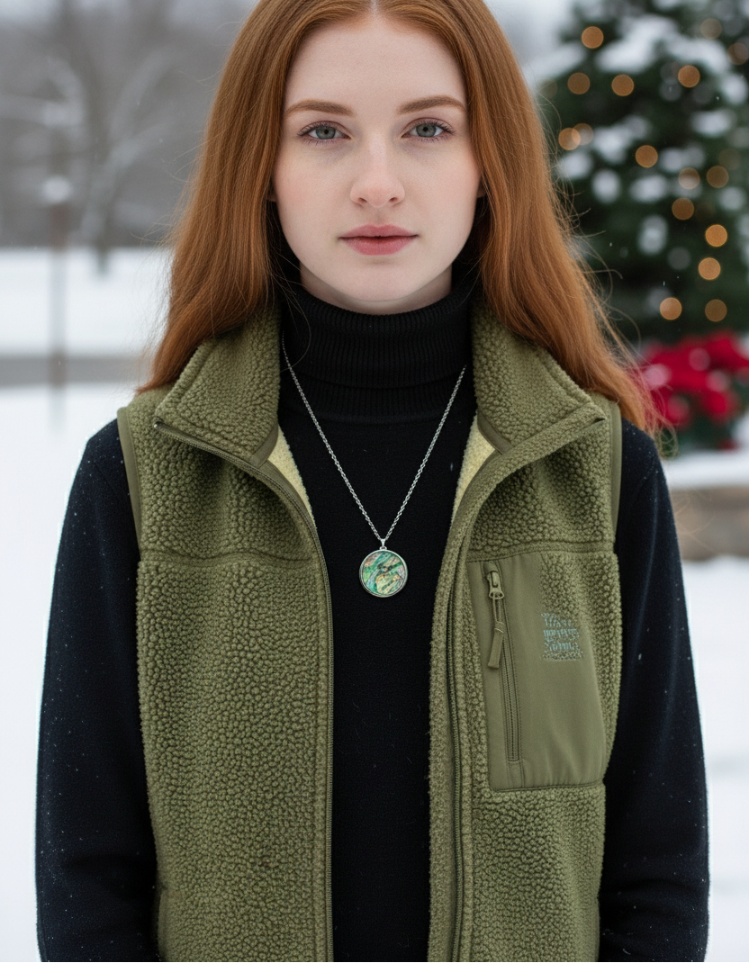 Lovely Triple Circle Abalone Necklace