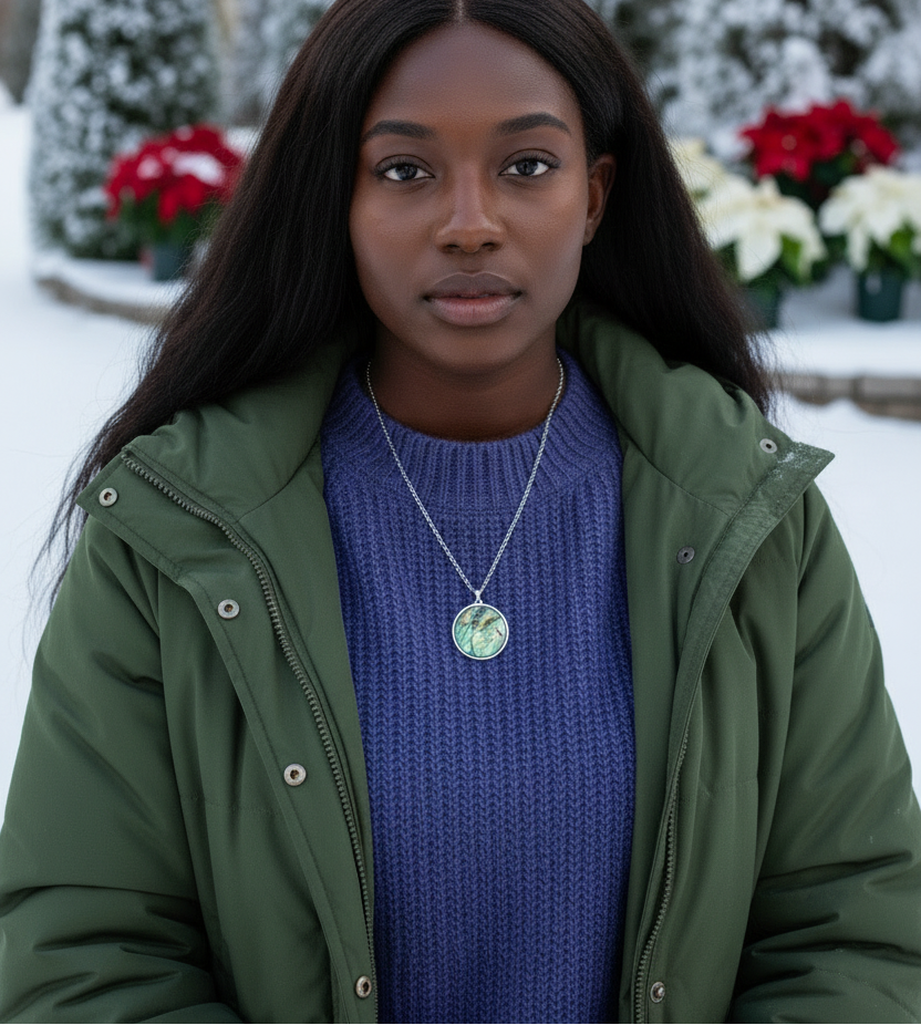 Lovely Triple Circle Abalone Necklace