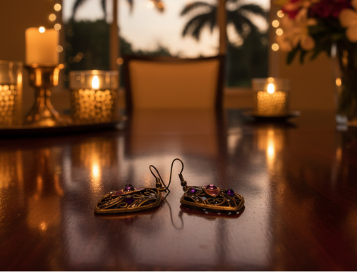 Lovely Bronze and Purple Earrings