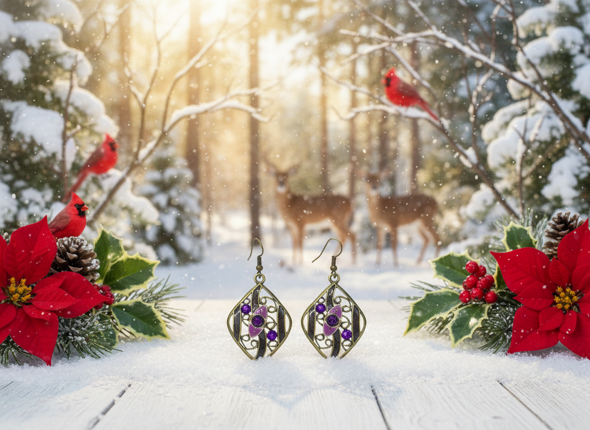 Lovely Bronze and Purple Earrings