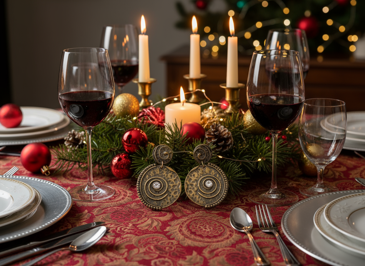Bronze Oval Earrings