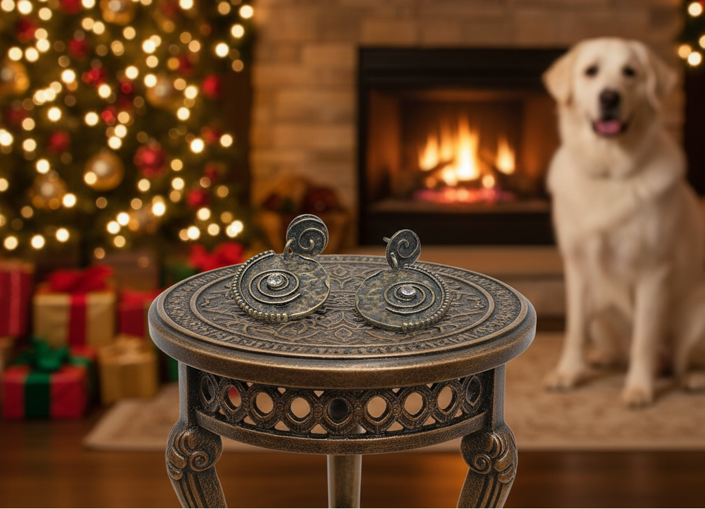 Bronze Oval Earrings
