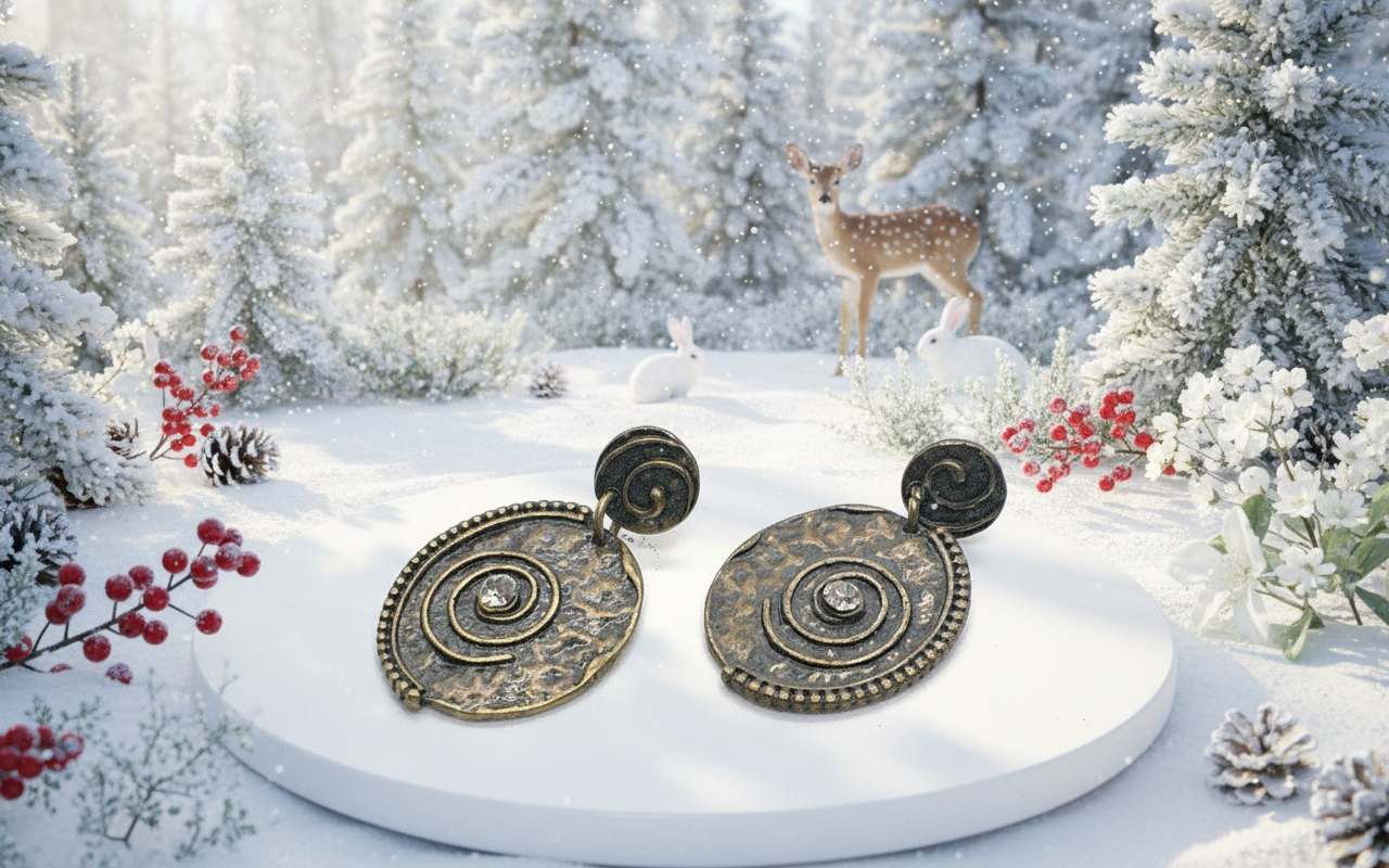 Bronze Oval Earrings