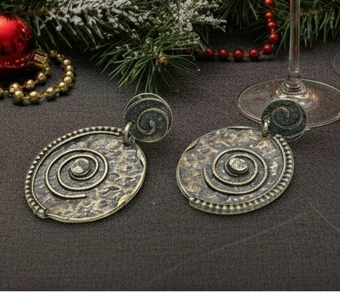 Bronze Oval Earrings