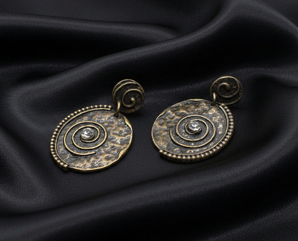 Bronze Oval Earrings