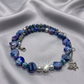 Beautiful Sea Blue Jasper, Firepolish Blue, Silver and Montana Blue, Beaded Necklace handcrafted by Artistry Jewelry