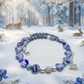 Beautiful Sea Blue Jasper, Firepolish Blue, Silver and Montana Blue, Beaded Necklace handcrafted by Artistry Jewelry