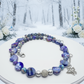 Beautiful Sea Blue Jasper, Firepolish Blue, Silver and Montana Blue, Beaded Necklace handcrafted by Artistry Jewelry
