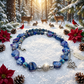 Beautiful Sea Blue Jasper, Firepolish Blue, Silver and Montana Blue, Beaded Necklace handcrafted by Artistry Jewelry