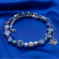 Beautiful Sea Blue Jasper, Firepolish Blue, Silver and Montana Blue, Beaded Necklace handcrafted by Artistry Jewelry