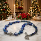 Beautiful Sea Blue Jasper, Firepolish Blue, Silver and Montana Blue, Beaded Necklace handcrafted by Artistry Jewelry