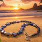 Beautiful Sea Blue Jasper, Firepolish Blue, Silver and Montana Blue, Beaded Necklace handcrafted by Artistry Jewelry