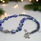 Beautiful Sea Blue Jasper, Firepolish Blue, Silver and Montana Blue, Beaded Necklace handcrafted by Artistry Jewelry
