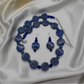 Stunning Lapis Lazuli and Crystals, Dark Blue, Silver, Semi-precious, Beaded Necklace Set handcrafted by Artistry Jewelry