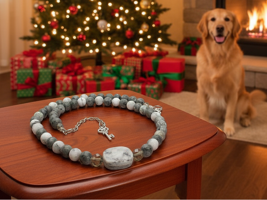 Beautiful Mountain Jade, Labradorite, Semi-precious, Beaded Necklace handcrafted by Artistry Jewelry