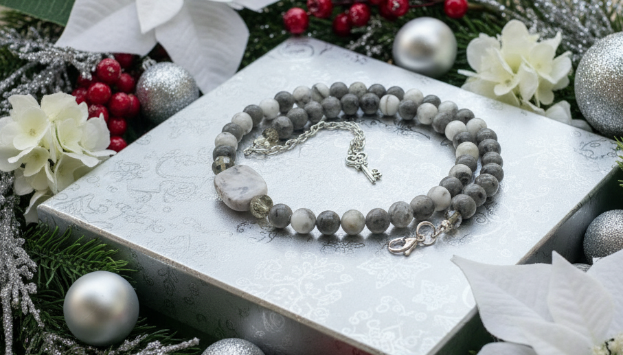 Beautiful Mountain Jade, Labradorite, Semi-precious, Beaded Necklace handcrafted by Artistry Jewelry