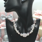 Stunning Rose Pink Quartz and Crystals, Semi-precious Beaded Necklace handcrafted by Artistry Jewelry