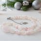 Stunning Rose Pink Quartz and Crystals, Semi-precious Beaded Necklace handcrafted by Artistry Jewelry